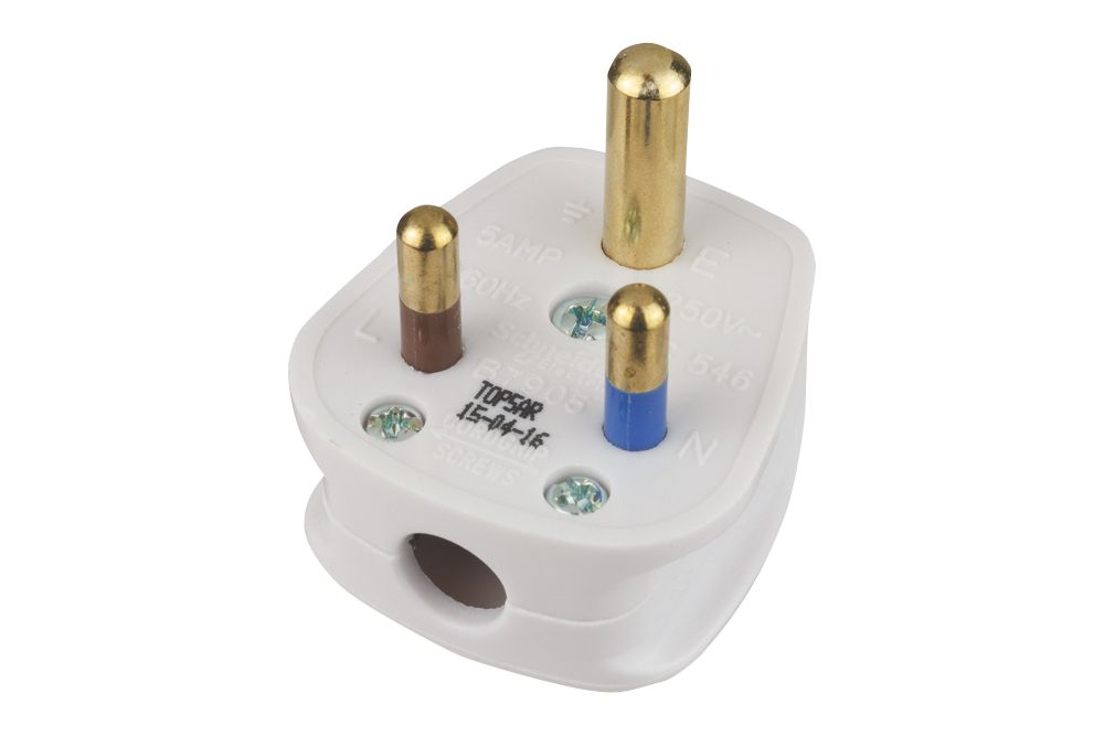 Image of Schneider Electric Ultimate Slimline 5A Unfused Round Pin Plug White 