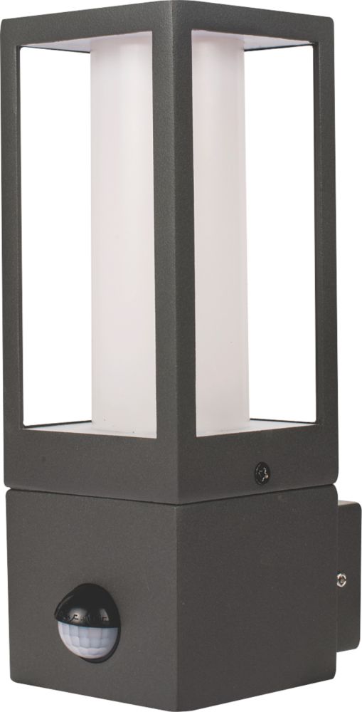Image of Luceco Azurar Outdoor Decorative External Wall Light With PIR Sensor Slate Grey 