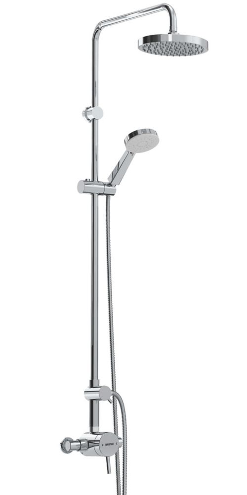 Image of Bristan Prism Rear-Fed Exposed Chrome Thermostatic Mixer Shower with Rigid Riser Kit & Diverter 