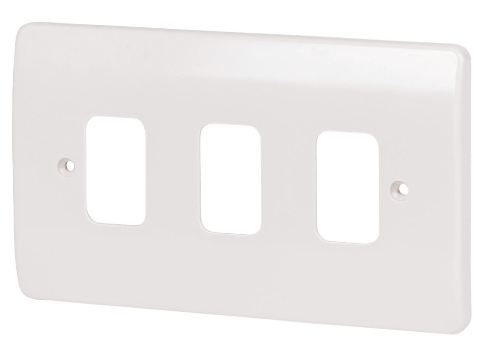 Image of MK Grid Plus 3-Module Grid Faceplate White 