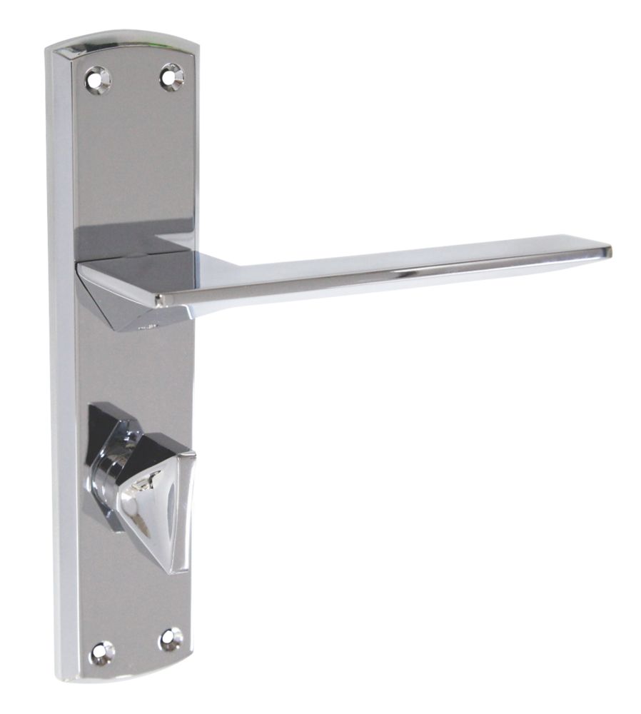 Image of Smith & Locke Marloes Fire Rated WC Door Handles Pair Polished Chrome 