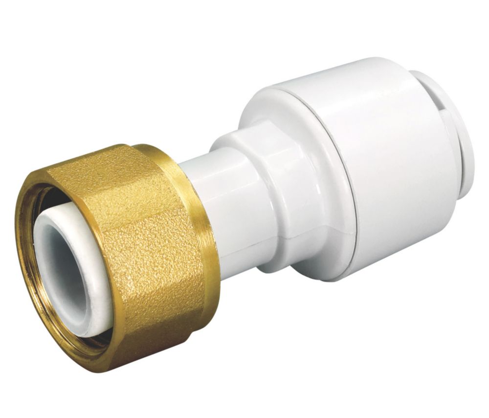 Image of FloPlast FloFit+ Plastic Push-Fit Straight Tap Connector 15mm x 3/4" 
