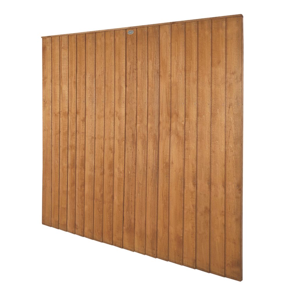 Image of Forest Vertical Board Closeboard Garden Fencing Panel Golden Brown 6' x 6' Pack of 20 