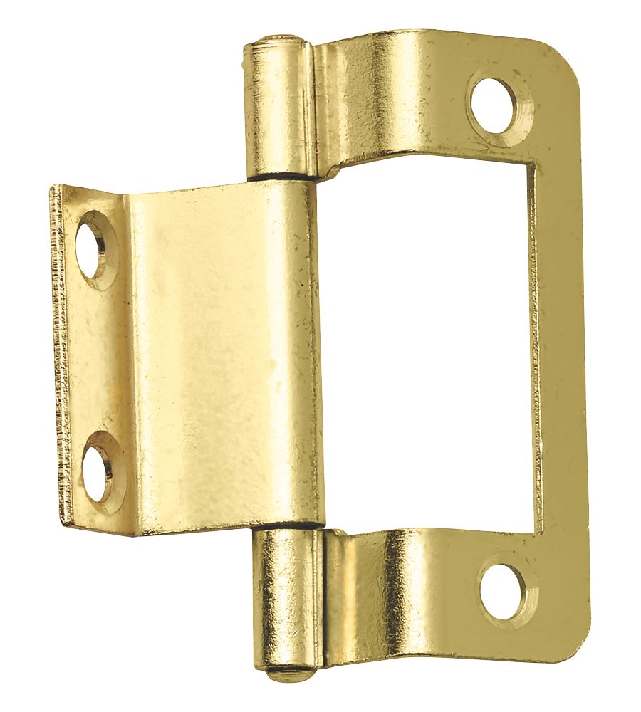 Image of Brass Effect Double Cranked Hinges 51mm x 35mm 2 Pack 