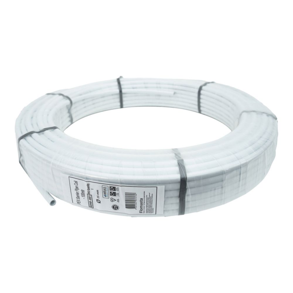 Image of FPX15B/100 Push-Fit PE-X Barrier Pipe 15mm x 100m White 