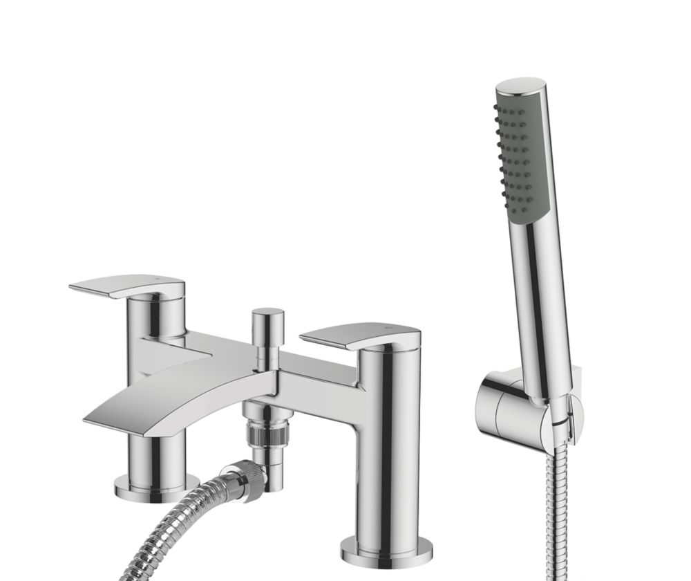 Image of Wye Deck-Mounted Bath/Shower Mixer Tap Chrome 