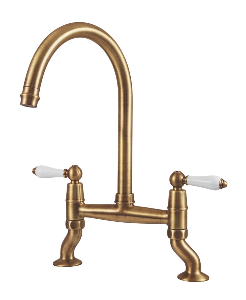 Image of Clearwater Elegance Dual-Lever Mixer Tap Brushed Bronze PVD 