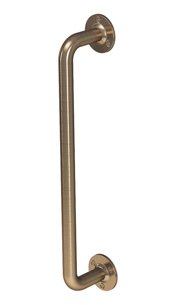 Image of Rothley Angled Household Grab Rail Antique Brass 457mm 