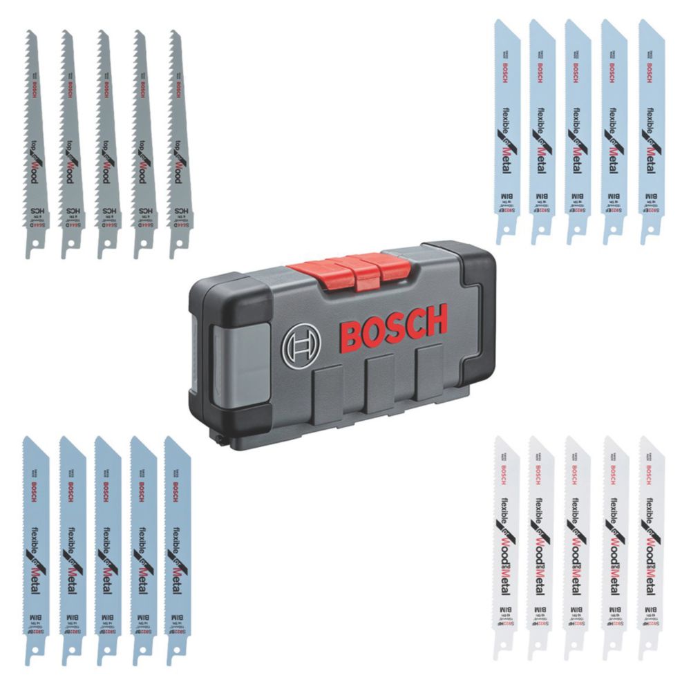 Image of Bosch 2607010902 Multi-Material Reciprocating Saw Blade Set 20 Pieces 
