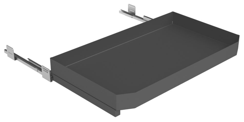 Image of Hafele Anthracite Pull-Out Kitchen Shelf with Basket 600mm 