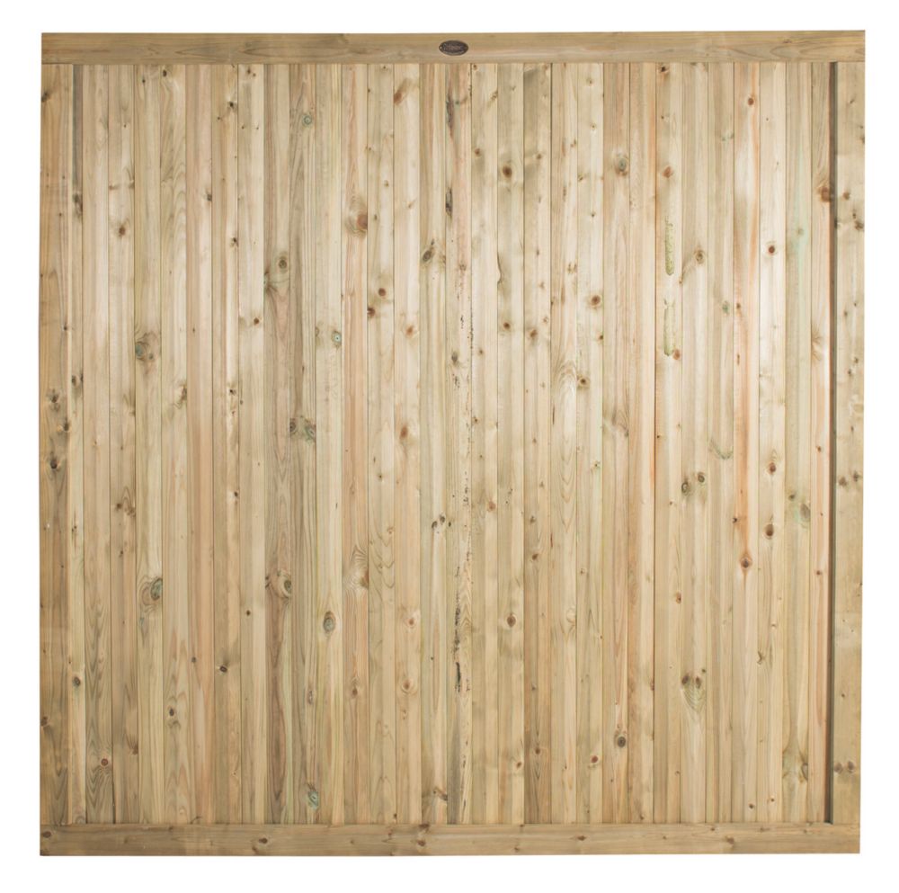 Image of Forest Decibel Vertical Tongue & Groove Noise Reduction Fence Panels Natural Timber 6' x 6' Pack of 3 