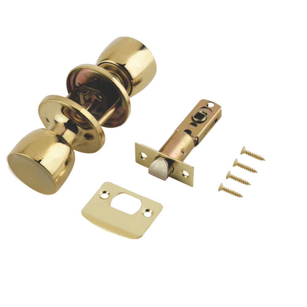 Image of ERA Mortice Passage Knob Pack Polished Brass 67mm 