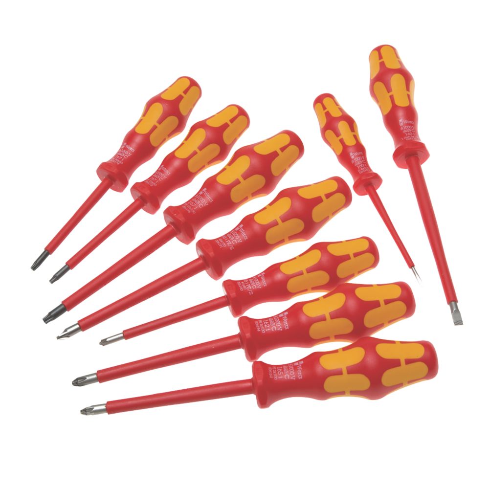 Image of Wera Kraftform Plus Mixed VDE Insulated Screwdriver Set 9 Pieces 