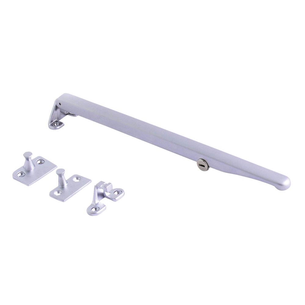 Image of Fab & Fix Classic Design Locking Window Stay Bar Satin Silver 280mm 