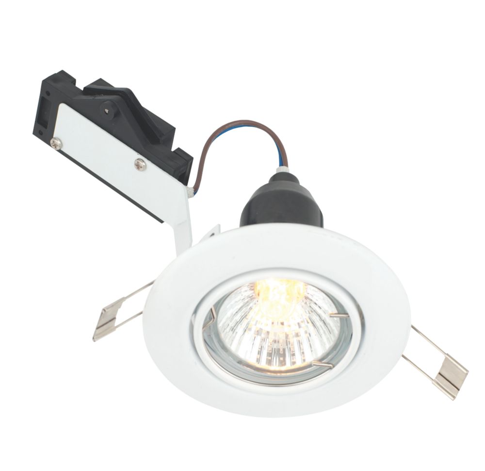 Image of LAP Adjustable Mains Voltage Downlight Gloss White 