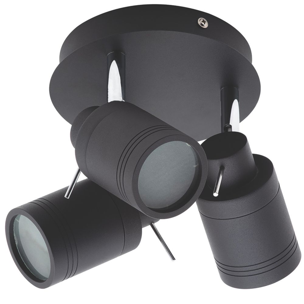 Image of Spa Scorpius Round 3-Light Spotlight Matt Black 