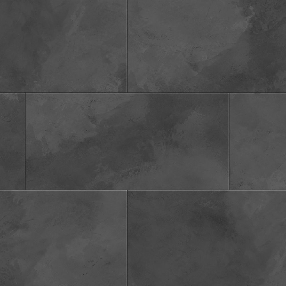 Image of Kraus Stanhope Grey Tile-Effect Vinyl Flooring 2.23mÂ² 