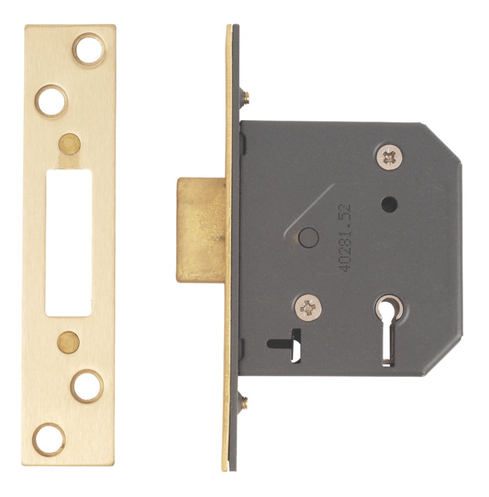 Image of Yale 5 Lever Polished Brass 5-Lever Mortice Deadlock 64mm Case - 45mm Backset 