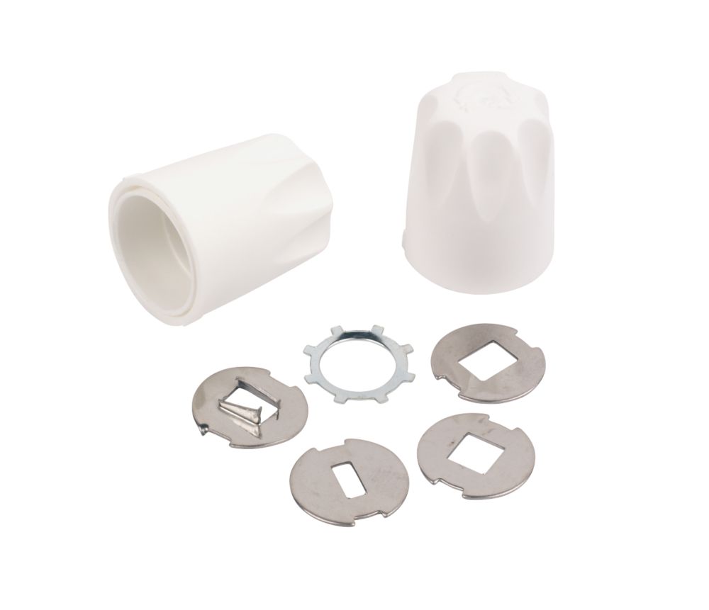 Image of Replacement Safety Radiator Valve Caps White 2 Pack 