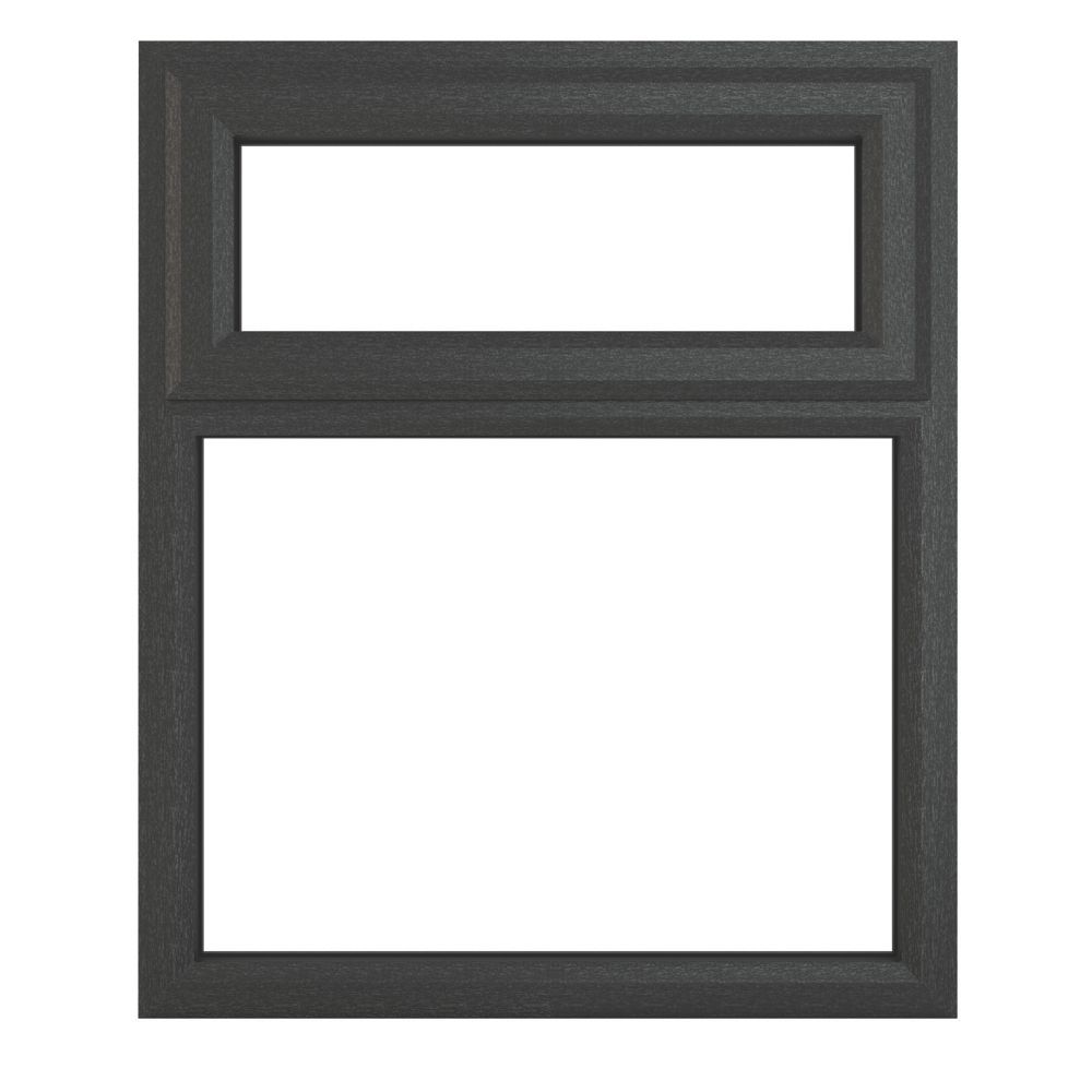 Image of Crystal Top Opening Clear Double-Glazed Casement Anthracite on White uPVC Window 905mm x 1040mm 
