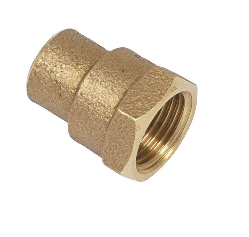 Image of Yorkshire Brass Solder Ring Adapting Female Coupler 15mm x 1/2" 