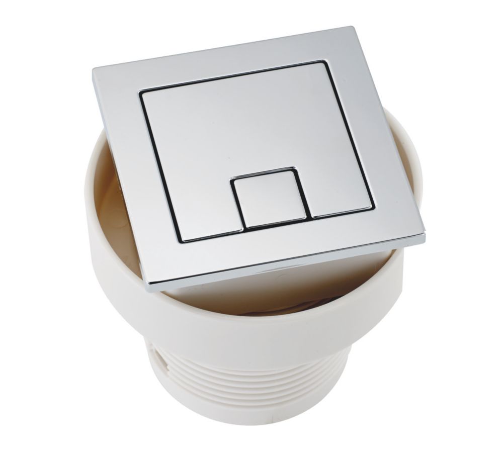 Image of Highlife Bathrooms Dual-Flush Square Push Button Chrome 