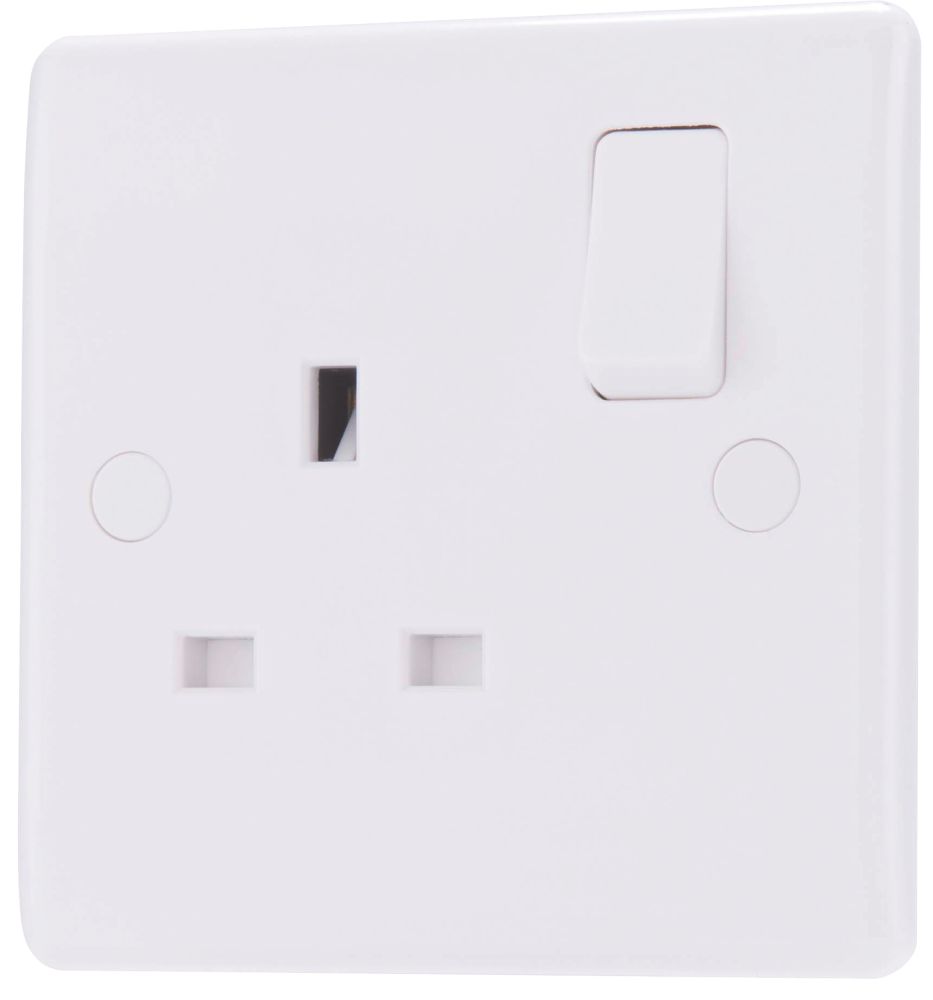 Image of British General 800 Series 13A 1-Gang DP Switched Socket White 