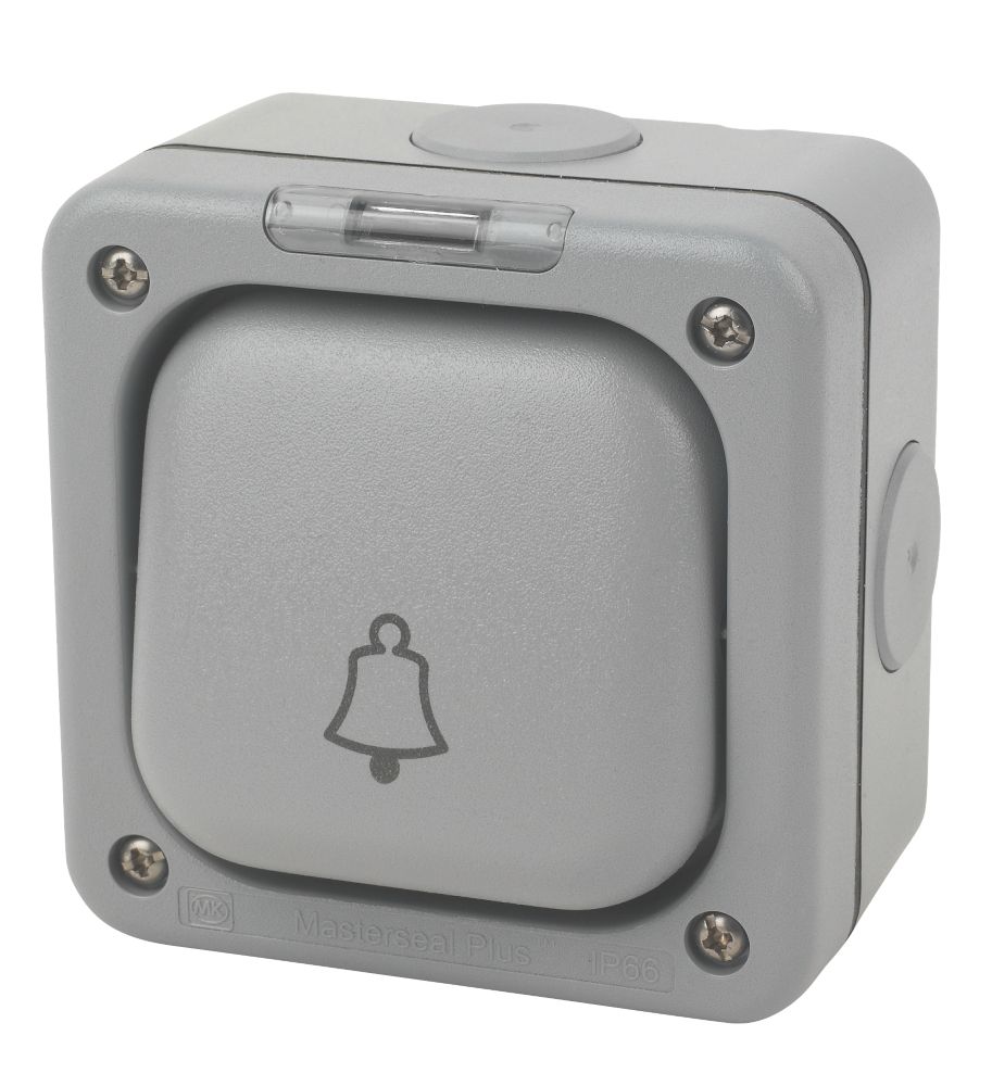 Image of MK IP66 10A 1-Gang 1-Way Weatherproof Outdoor Bell Switch 