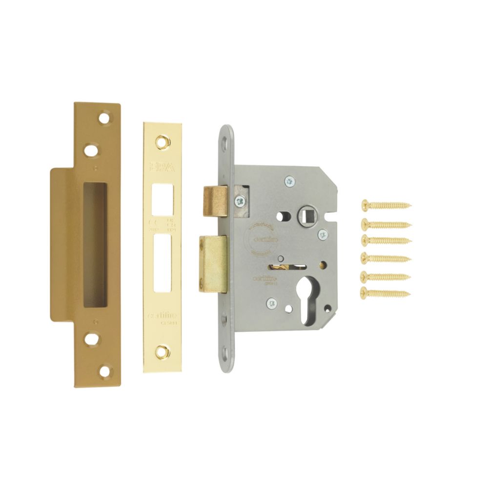 Image of ERA Polished Brass Euro Sashlock 76mm Case - 56mm Backset 