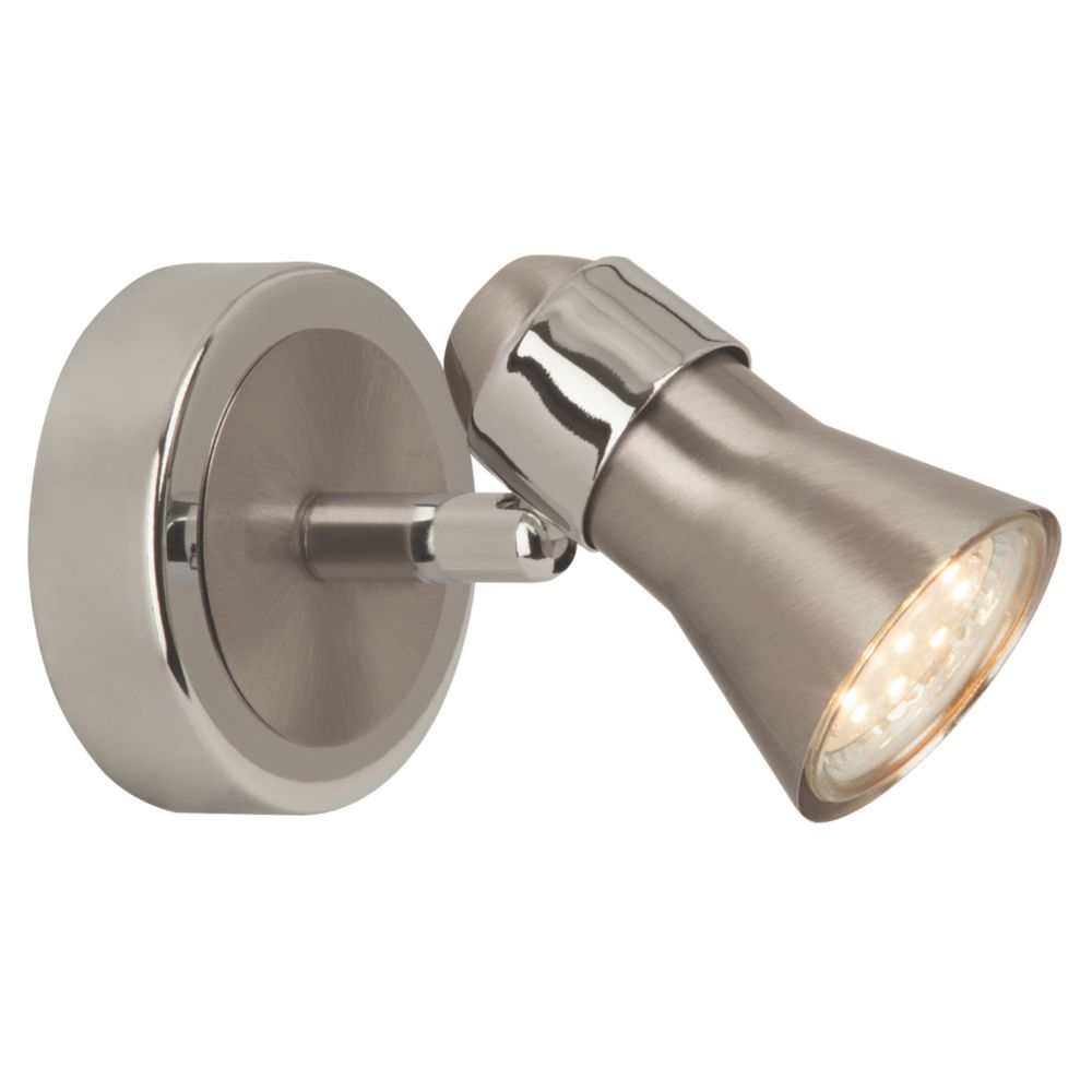 Image of Brilliant Sanny GU10 LED Wall Light Satin Chrome 3W 240V 