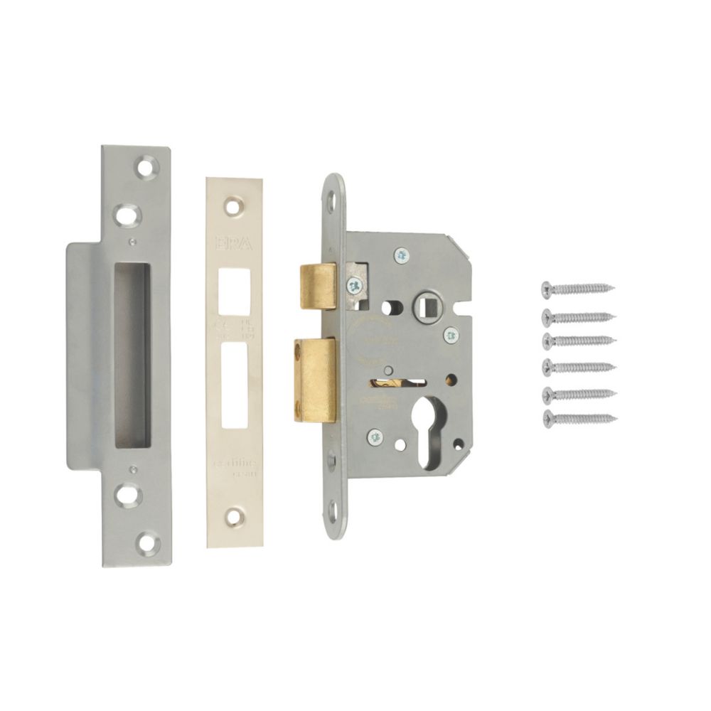 Image of ERA Satin Silver Euro Sashlock 65mm Case - 44mm Backset 