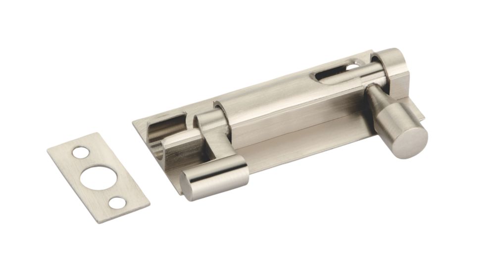Image of Smith & Locke Necked Door Bolt Satin Nickel 63mm 