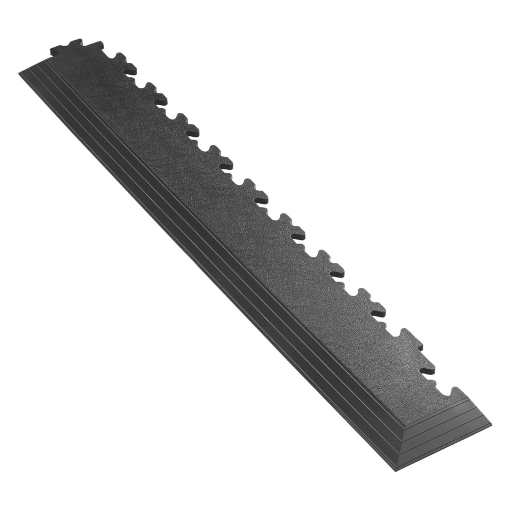 Image of Garage Floor Tile Company X Joint Interlocking Corner Edge Ramp Black 587mm x 90mm 2 Pack 