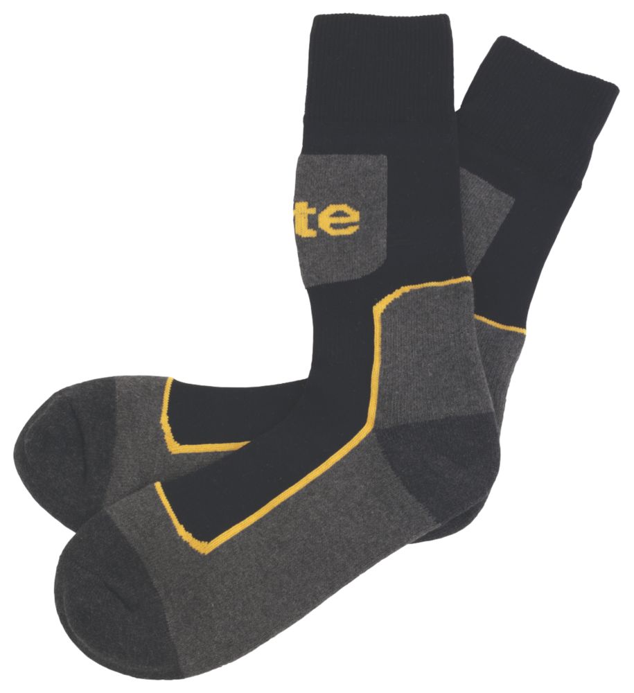 Image of Site Comfort Work Socks Black / Grey Size 7-11 3 Pairs 