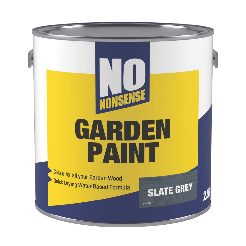 Image of No Nonsense Garden Colour Wood Paint Semi-Matt Slate Grey 2.5Ltr 