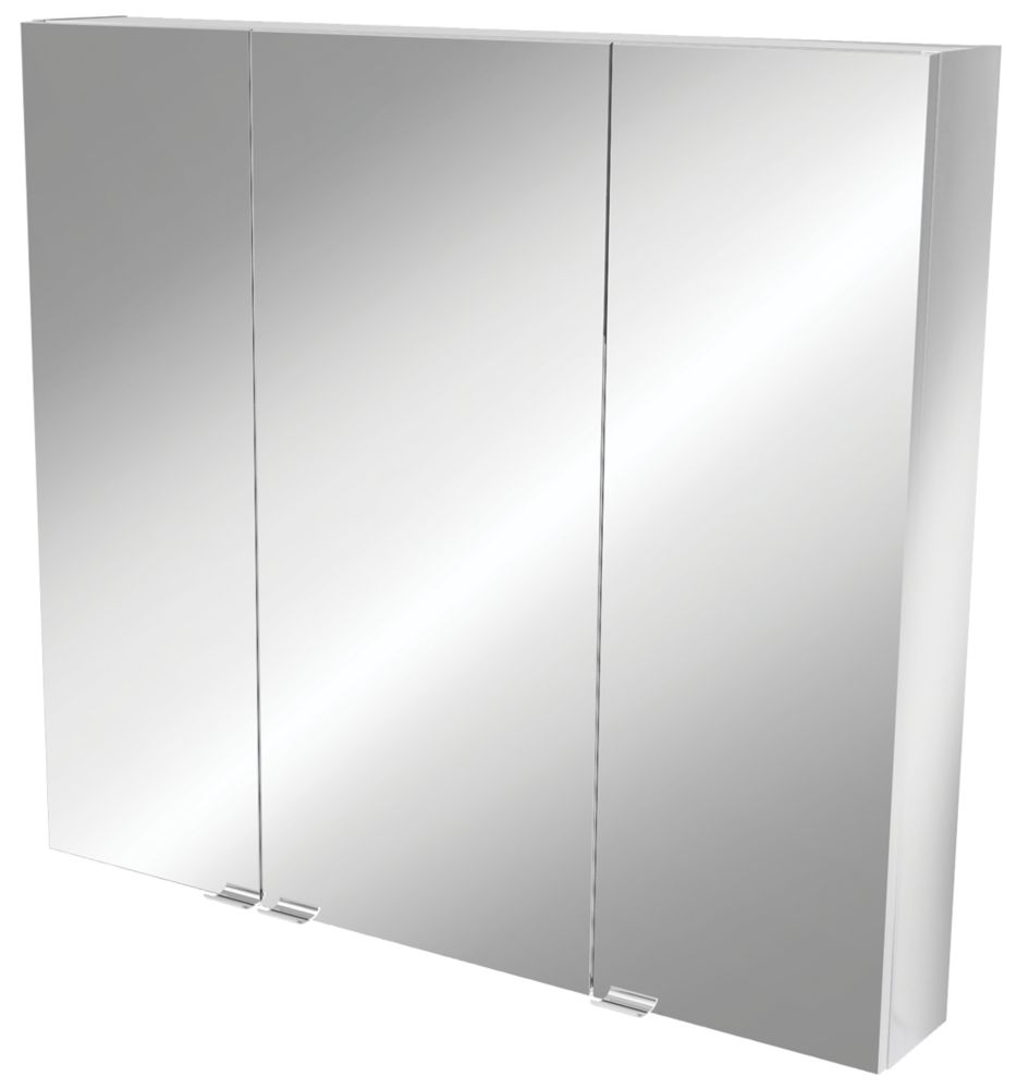Image of Imandra Mirrored Bathroom Cabinet Silver Gloss 1000mm x 150mm x 900mm 