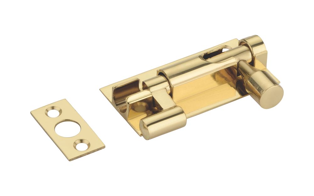Image of Smith & Locke Necked Door Bolt Brass-Effect 63mm 