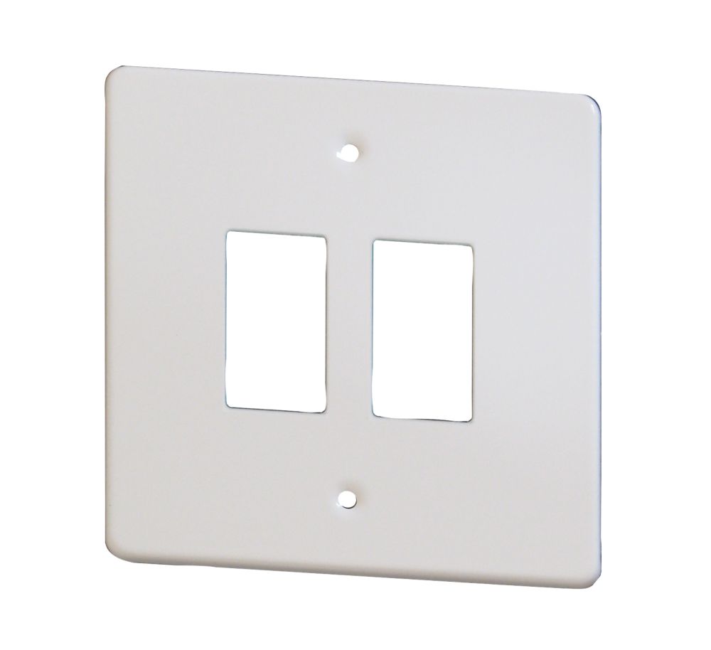 Image of Varilight PowerGrid 2-Module Grid Faceplate White 