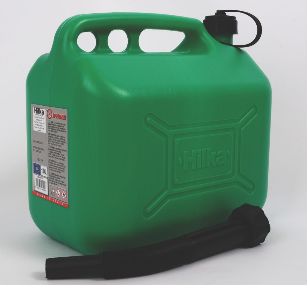 Image of Hilka Pro-Craft Plastic Fuel Can Green 10Ltr 