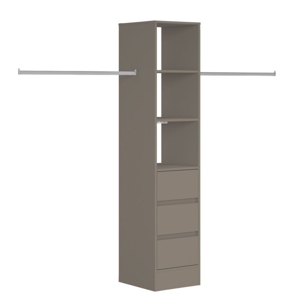 Image of Spacepro Interior Storage Tower Unit Grey 450mm x 2100mm 