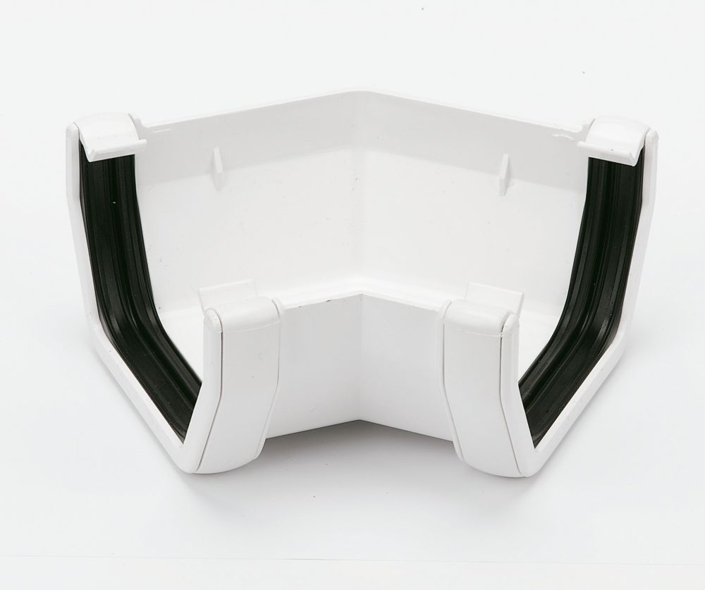 Image of FloPlast Square Line 135Â° Square Gutter Angle White 114mm 