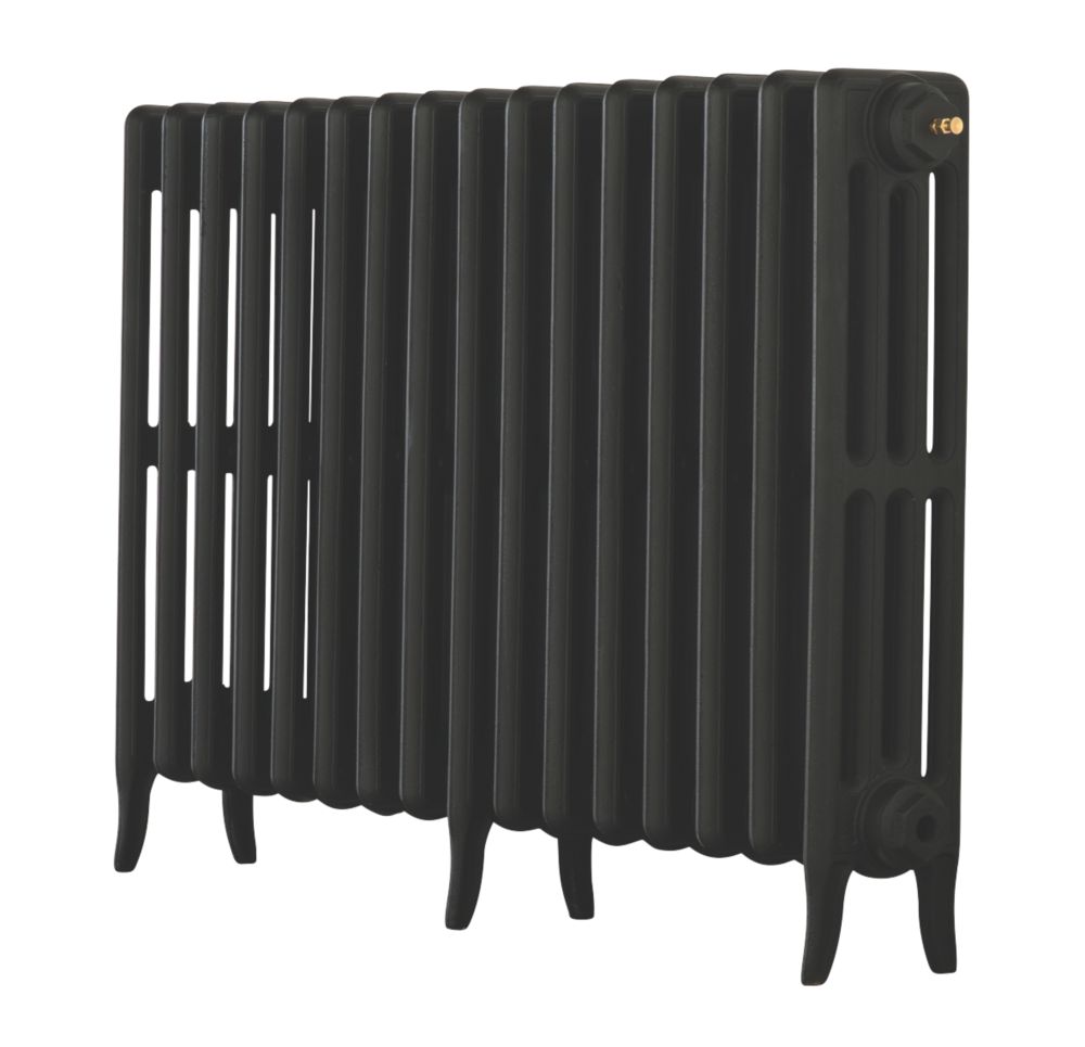 Image of Arroll Neo-Classic 4-Column Cast Iron Radiator 660mm x 874mm Black 3726BTU 