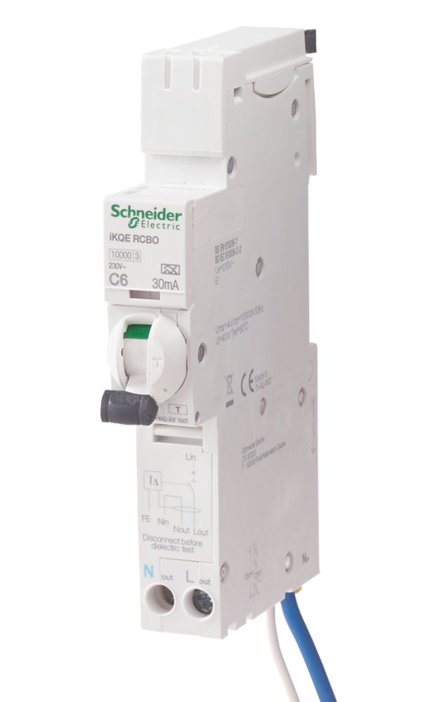 Image of Schneider Electric iKQ 6A 30mA SP & N Type C 3-Phase RCBOs 