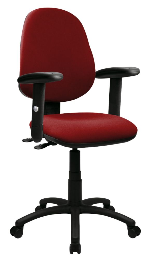Image of Nautilus Designs Java 200 Medium Back Task/Operator Chair Height Adjustable Arms Wine 