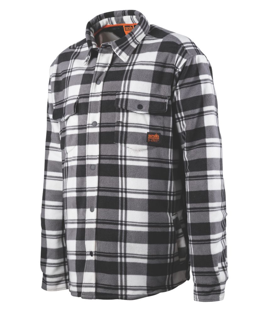 Image of Scruffs Padded Checked Shirt Black / White / Grey Medium 42" Chest 