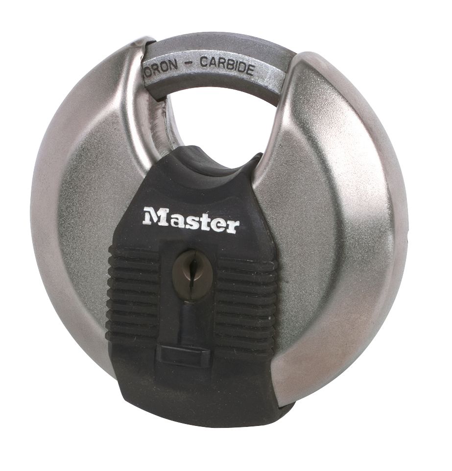 Image of Master Lock Excell Stainless Steel Weatherproof Disc Padlock 80mm 
