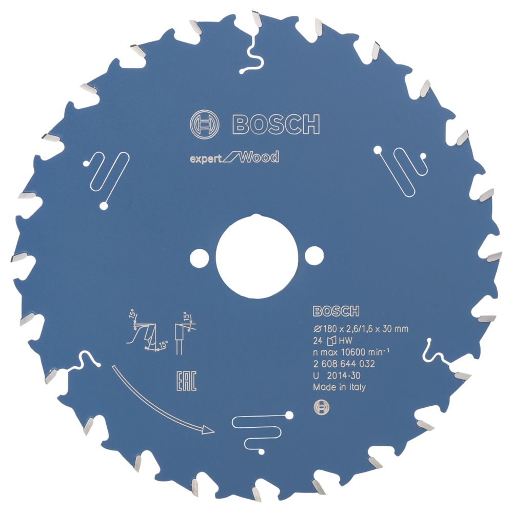 Image of Bosch Expert Wood Circular Saw Blade 180mm x 30mm 24T 