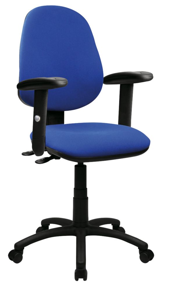 Image of Nautilus Designs Java 300 Medium Back Task/Operator Chair Height Adjustable Arms Blue 