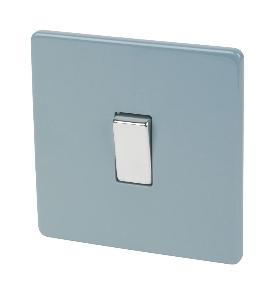 Image of Varilight 10AX 1-Gang 2-Way Light Switch Sky Blue 