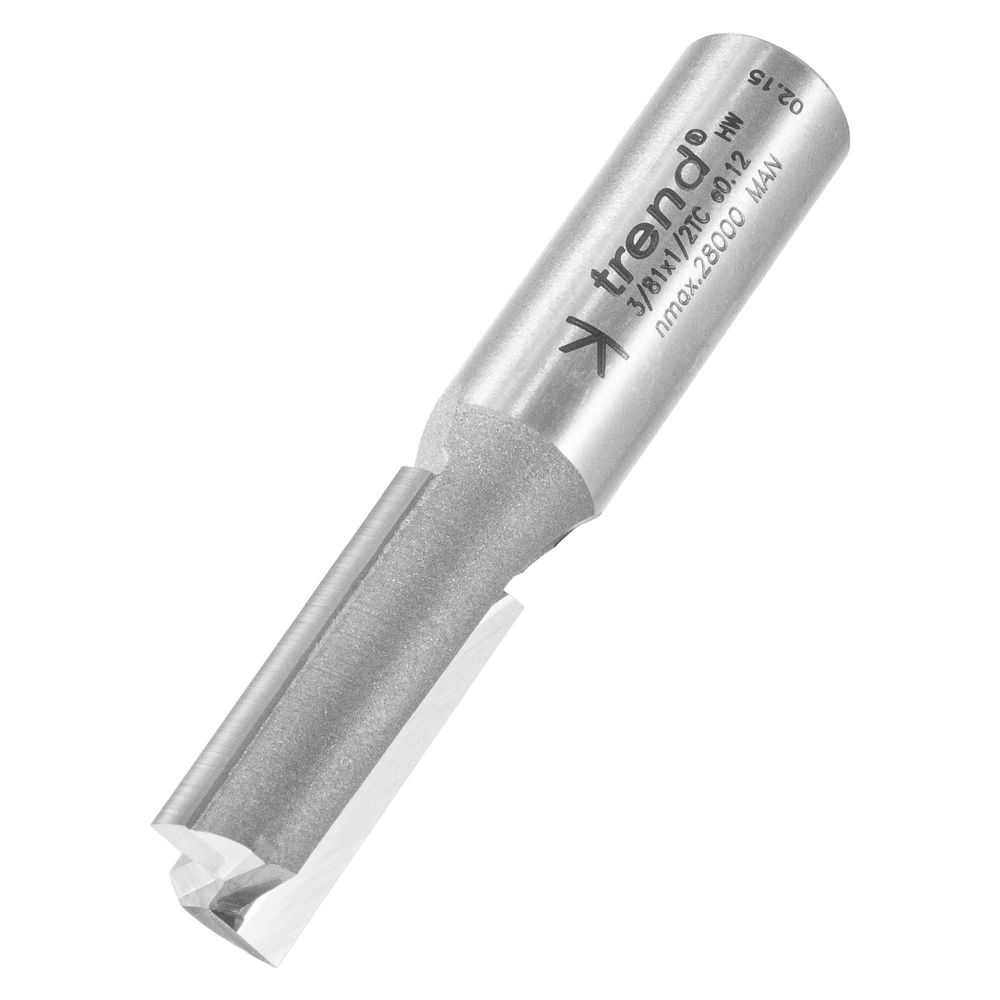 Image of Trend 3/81X1/2TC 1/2" Shank Double-Flute Straight Router Cutter 12.7mm x 32mm 